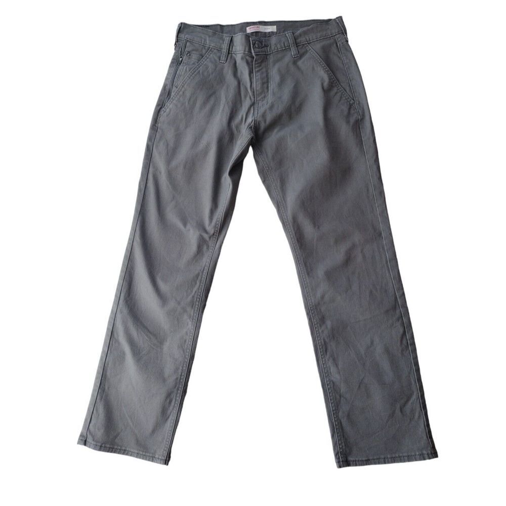 Levi's Jeans Men's 29WX30L Gray‎ Twill Athletic Zip Pocket Stretch Streight Leg